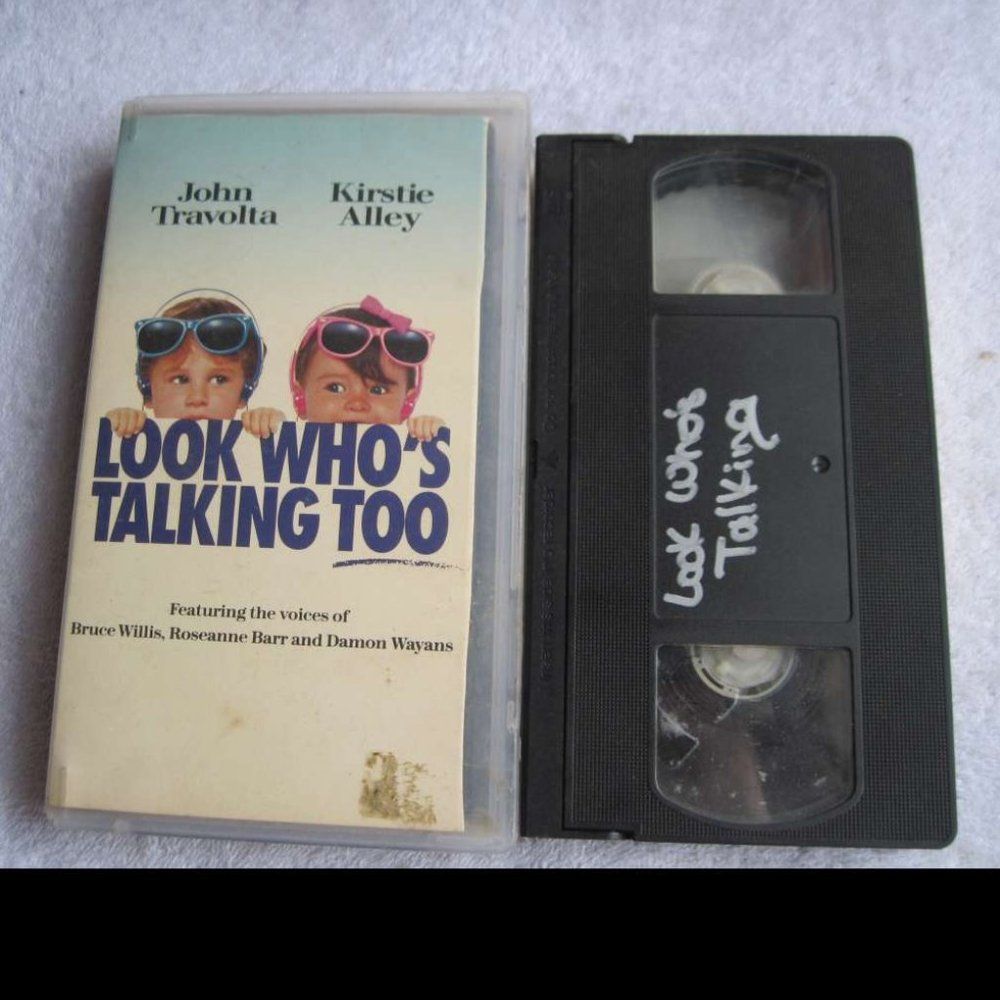 Look Who's Talking & Too Kirstie Alley Travolta VHS Cassette Tape Bundle for $2